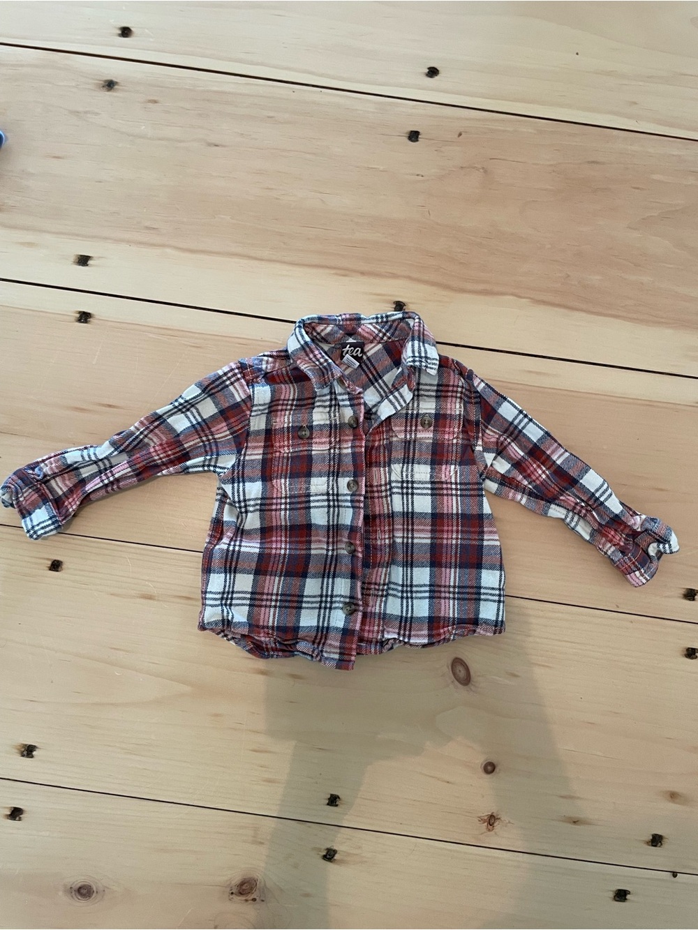 Tea Collection Red & White Plaid Button-Down Shirt